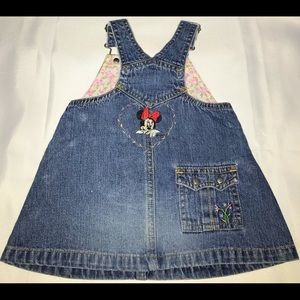 Minnie Mouse embroidered overall set